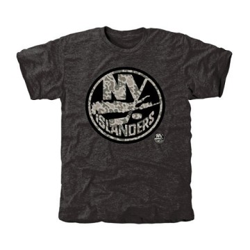 Men's New York Islanders Rink Warrior Tri-Blend T-Shirt - Black