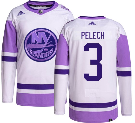 Authentic Adidas Men's Adam Pelech New York Islanders Hockey Fights Cancer Jersey -