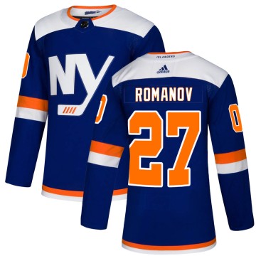 Authentic Adidas Men's Alexander Romanov New York Islanders Alternate Jersey - Blue