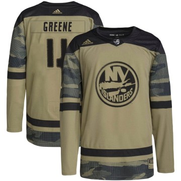 Authentic Adidas Men's Andy Greene New York Islanders Camo Military Appreciation Practice Jersey - Green