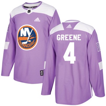 Authentic Adidas Men's Andy Greene New York Islanders Fights Cancer Practice Jersey - Purple