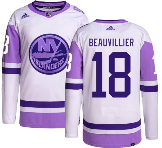 Authentic Adidas Men's Anthony Beauvillier New York Islanders Hockey Fights Cancer Jersey -