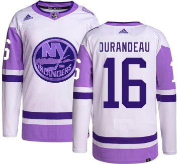 Authentic Adidas Men's Arnaud Durandeau New York Islanders Hockey Fights Cancer Jersey -
