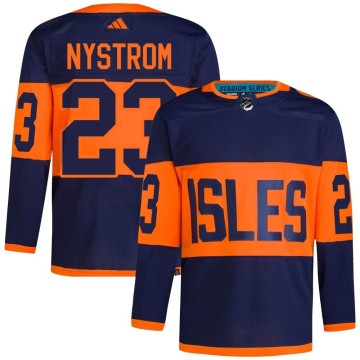 Authentic Adidas Men's Bob Nystrom New York Islanders 2024 Stadium Series Primegreen Jersey - Navy
