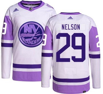 Authentic Adidas Men's Brock Nelson New York Islanders Hockey Fights Cancer Jersey -