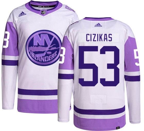 Authentic Adidas Men's Casey Cizikas New York Islanders Hockey Fights Cancer Jersey -