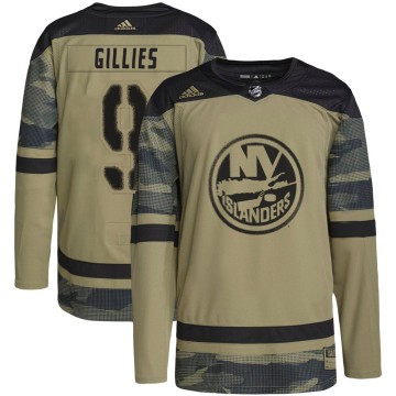 Authentic Adidas Men's Clark Gillies New York Islanders Military Appreciation Practice Jersey - Camo
