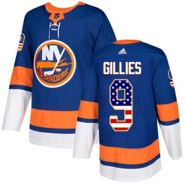 Authentic Adidas Men's Clark Gillies New York Islanders USA Flag Fashion Jersey - Royal Blue
