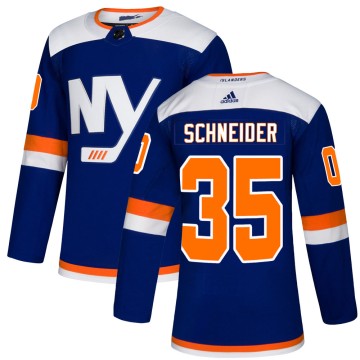 Authentic Adidas Men's Cory Schneider New York Islanders Alternate Jersey - Blue