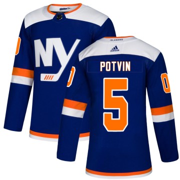 Authentic Adidas Men's Denis Potvin New York Islanders Alternate Jersey - Blue