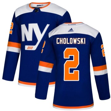 Authentic Adidas Men's Dennis Cholowski New York Islanders Alternate Jersey - Blue