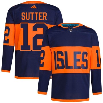 Authentic Adidas Men's Duane Sutter New York Islanders 2024 Stadium Series Primegreen Jersey - Navy