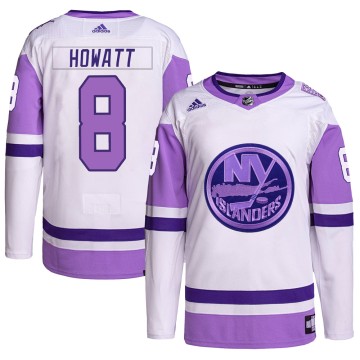 Authentic Adidas Men's Garry Howatt New York Islanders Hockey Fights Cancer Primegreen Jersey - White/Purple