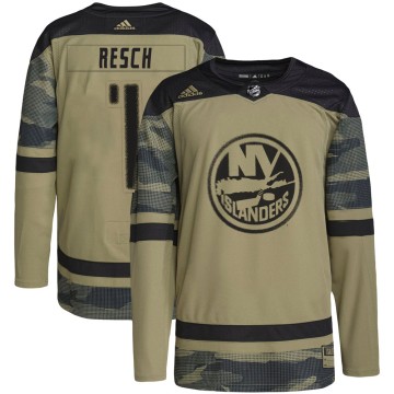 Authentic Adidas Men's Glenn Resch New York Islanders Military Appreciation Practice Jersey - Camo