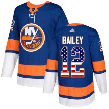 Authentic Adidas Men's Josh Bailey New York Islanders USA Flag Fashion Jersey - Royal Blue