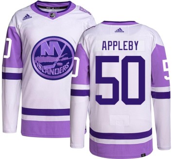 Authentic Adidas Men's Kenneth Appleby New York Islanders Hockey Fights Cancer Jersey -