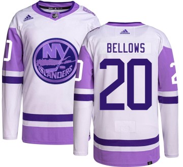 Authentic Adidas Men's Kieffer Bellows New York Islanders Hockey Fights Cancer Jersey -