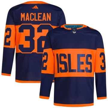 Authentic Adidas Men's Kyle Maclean New York Islanders Kyle MacLean 2024 Stadium Series Primegreen Jersey - Navy
