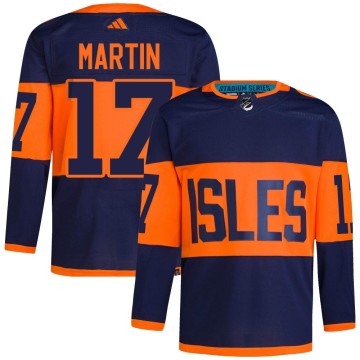 Authentic Adidas Men's Matt Martin New York Islanders 2024 Stadium Series Primegreen Jersey - Navy