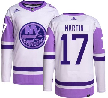 Authentic Adidas Men's Matt Martin New York Islanders Hockey Fights Cancer Jersey -