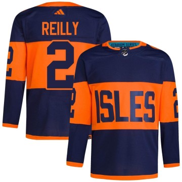 Authentic Adidas Men's Mike Reilly New York Islanders 2024 Stadium Series Primegreen Jersey - Navy
