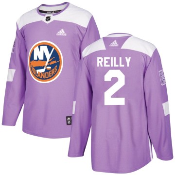 Authentic Adidas Men's Mike Reilly New York Islanders Fights Cancer Practice Jersey - Purple