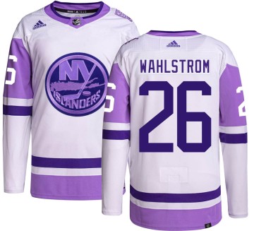 Authentic Adidas Men's Oliver Wahlstrom New York Islanders Hockey Fights Cancer Jersey - Olive