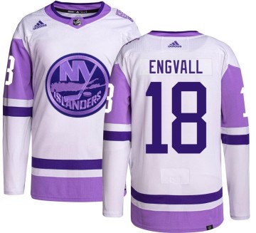 Authentic Adidas Men's Pierre Engvall New York Islanders Hockey Fights Cancer Jersey -