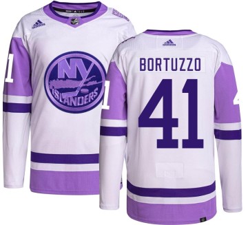 Authentic Adidas Men's Robert Bortuzzo New York Islanders Hockey Fights Cancer Jersey -