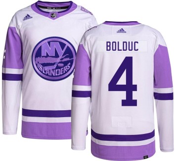 Authentic Adidas Men's Samuel Bolduc New York Islanders Hockey Fights Cancer Jersey -