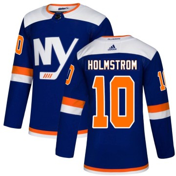 Authentic Adidas Men's Simon Holmstrom New York Islanders Alternate Jersey - Blue