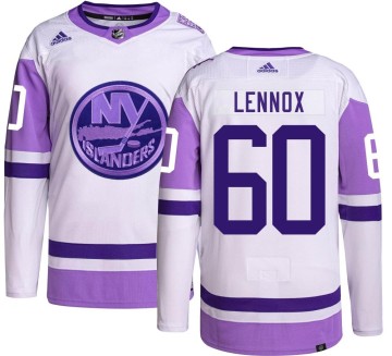 Authentic Adidas Men's Tristan Lennox New York Islanders Hockey Fights Cancer Jersey -