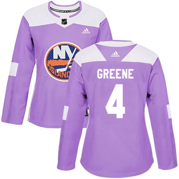 Authentic Adidas Women's Andy Greene New York Islanders Fights Cancer Practice Jersey - Purple