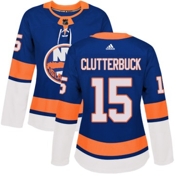 Authentic Adidas Women's Cal Clutterbuck New York Islanders Home Jersey - Royal Blue