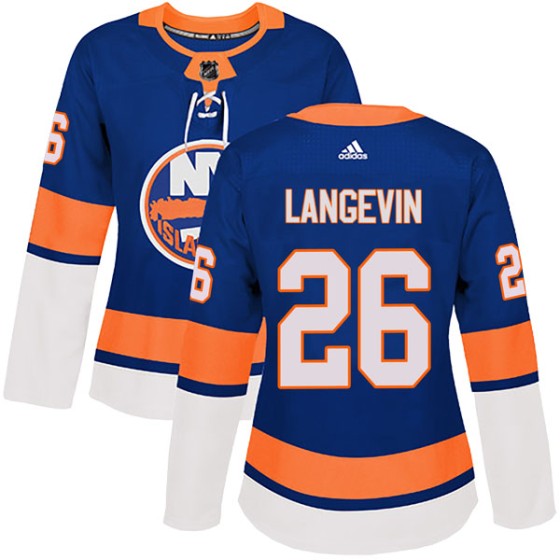 Authentic Adidas Women's Dave Langevin New York Islanders Home Jersey - Royal