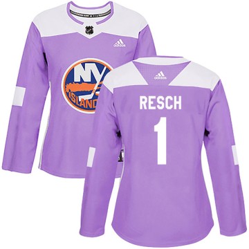 Authentic Adidas Women's Glenn Resch New York Islanders Fights Cancer Practice Jersey - Purple