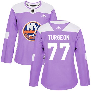 Authentic Adidas Women's Pierre Turgeon New York Islanders Fights Cancer Practice Jersey - Purple