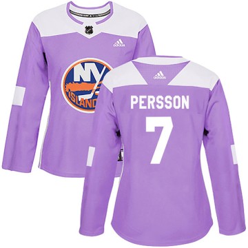 Authentic Adidas Women's Stefan Persson New York Islanders Fights Cancer Practice Jersey - Purple