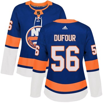 Authentic Adidas Women's William Dufour New York Islanders Home Jersey - Royal