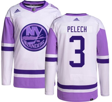 Authentic Adidas Youth Adam Pelech New York Islanders Hockey Fights Cancer Jersey -