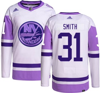 Authentic Adidas Youth Billy Smith New York Islanders Hockey Fights Cancer Jersey -
