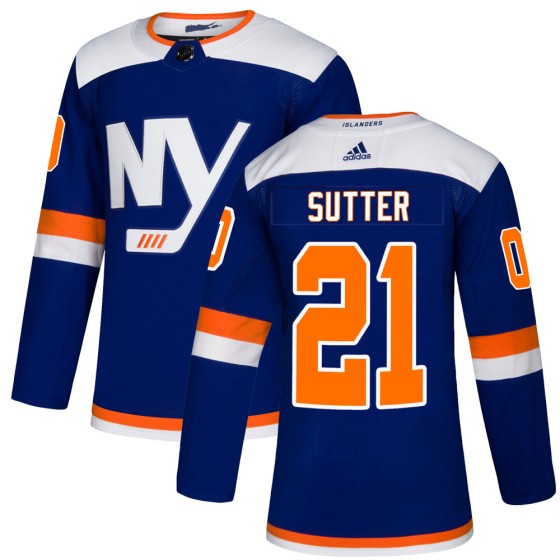 Authentic Adidas Youth Brent Sutter New York Islanders Alternate Jersey - Blue