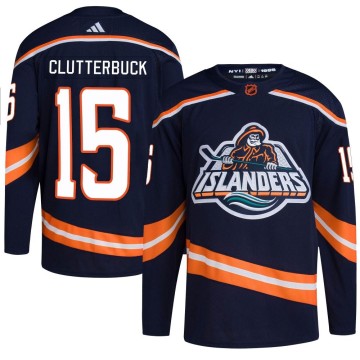 Authentic Adidas Youth Cal Clutterbuck New York Islanders Reverse Retro 2.0 Jersey - Navy