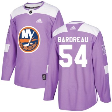 Authentic Adidas Youth Cole Bardreau New York Islanders Fights Cancer Practice Jersey - Purple