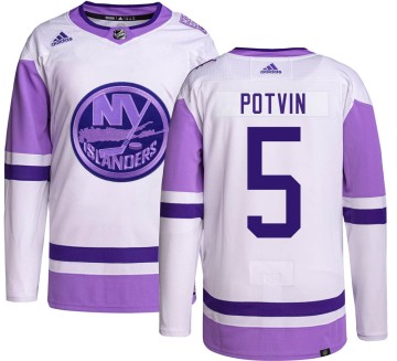 Authentic Adidas Youth Denis Potvin New York Islanders Hockey Fights Cancer Jersey -