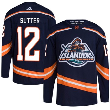 Authentic Adidas Youth Duane Sutter New York Islanders Reverse Retro 2.0 Jersey - Navy