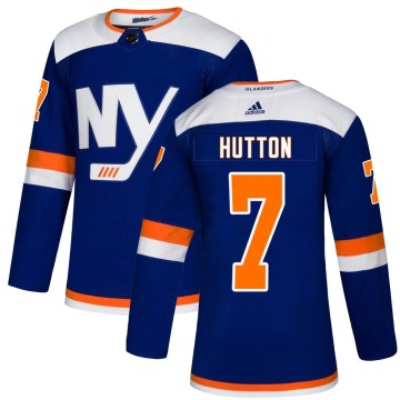 Authentic Adidas Youth Grant Hutton New York Islanders Alternate Jersey - Blue