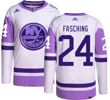 Authentic Adidas Youth Hudson Fasching New York Islanders Hockey Fights Cancer Jersey -