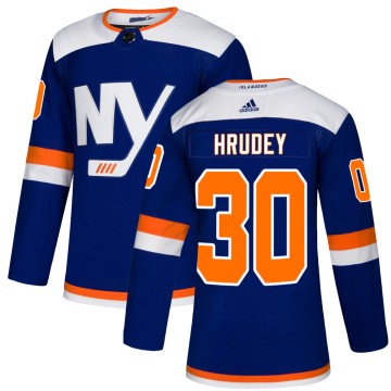 Authentic Adidas Youth Kelly Hrudey New York Islanders Alternate Jersey - Blue