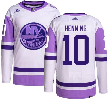 Authentic Adidas Youth Lorne Henning New York Islanders Hockey Fights Cancer Jersey -